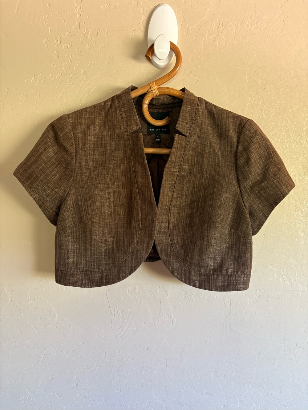 Y2K The Limited Cropped Short Sleeve Office Work Blazer Bolero Top Jacket Large